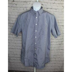 CHIC FIL A BLUE GINGHAM CHECK TEAM STYLE BUTTON DOWN WORK EMPLOYEE SHIRT SZ L